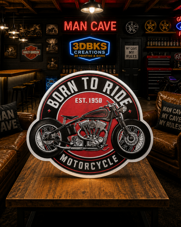 Born to Ride Embossed Metal Sign