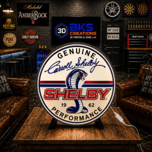 Carroll Shelby 3D Printed Double-Sided Lightbox
