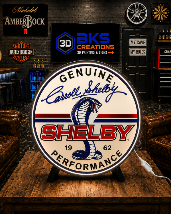 Carroll Shelby 3D Printed Double-Sided Lightbox