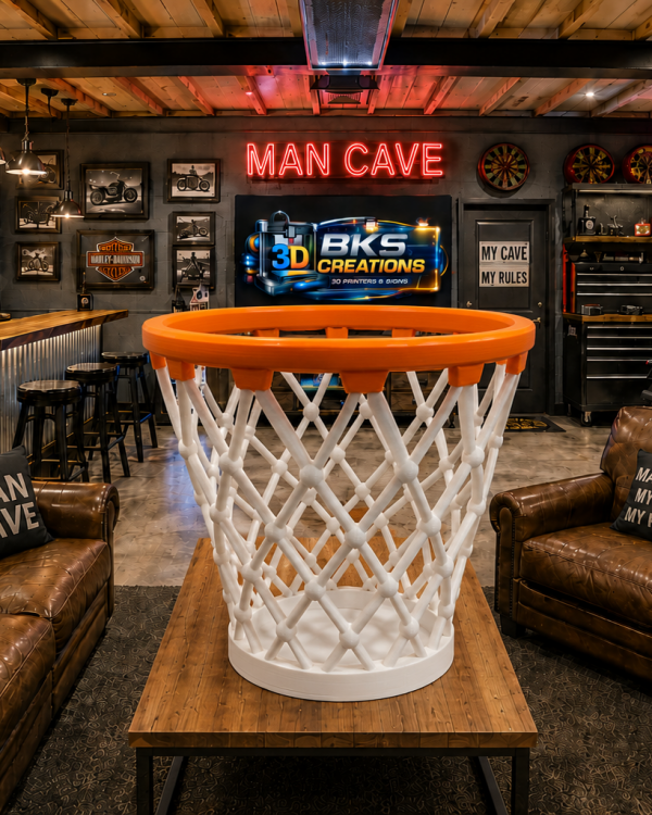 Basketball Rim & Net Trash Can