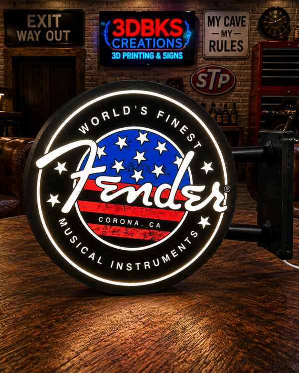 Fender 3D-Printed Double-Sided LED Lightbox
