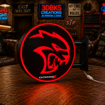 Dodge Hellcat 3D Printed LED Lightbox view 1