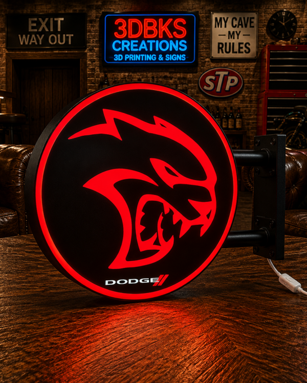 Dodge Hellcat 3D Printed LED Lightbox