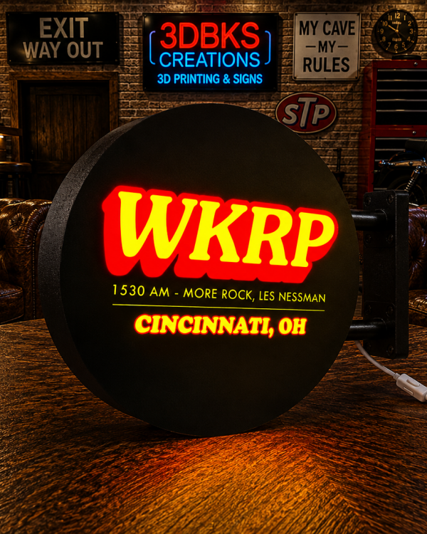 WKRP Cincinnati 3D Printed LED Lightbox