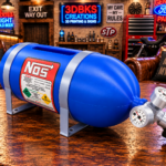 3D-Printed NOS Bottle Replica – Hidden Storage & Shop Rag Dispenser view 2